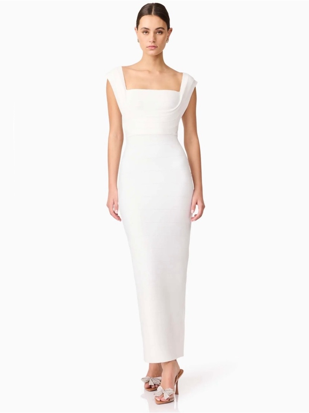 Elliatt Fiona White Square-Neck Maxi Dress • msrp $224